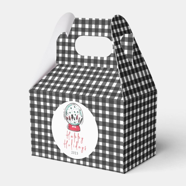 Magical Snow Globe Christmas Party Favor Boxes (Back Side)
