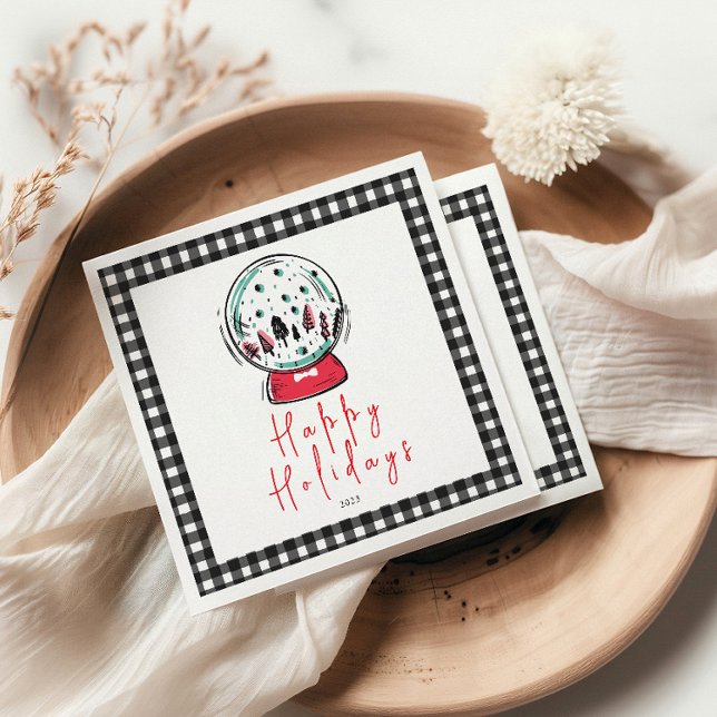Magical Snow Globe Christmas Party Napkins (Creator Uploaded)