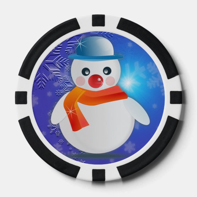 Magical Snowman Poker Chips (Front)