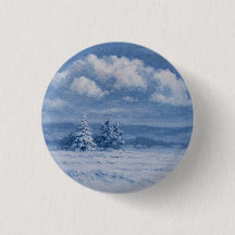 Magical Snowy Forest Christmas Button