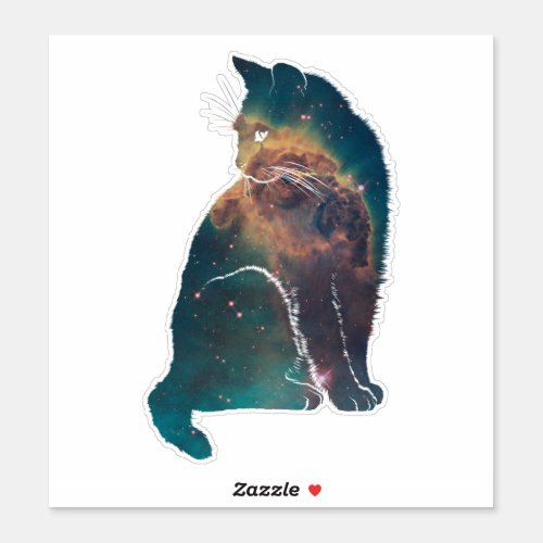 Magical Space Nebula Cat Sticker