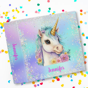 Magical Sparkle Unicorn School 3 Ring Binder
