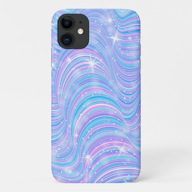 Magical Sparkly Pastel Waves iPhone case (Back)