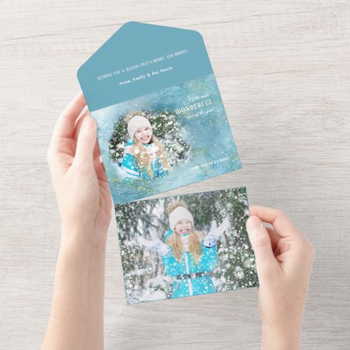 Magical Sparkly Winter Snow Photo All In One Invitation