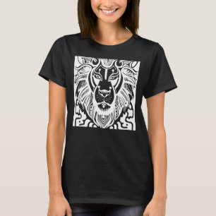Magical Spiritual Lion Sacred Geometry Pyramid Leo T-Shirt