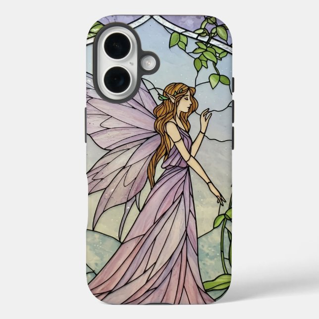 Magical Stained Glass effect Fairy Case-Mate iPhone Case (Back)