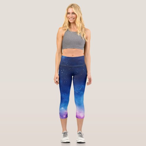Magical Starry Night Halloween Capri Leggings