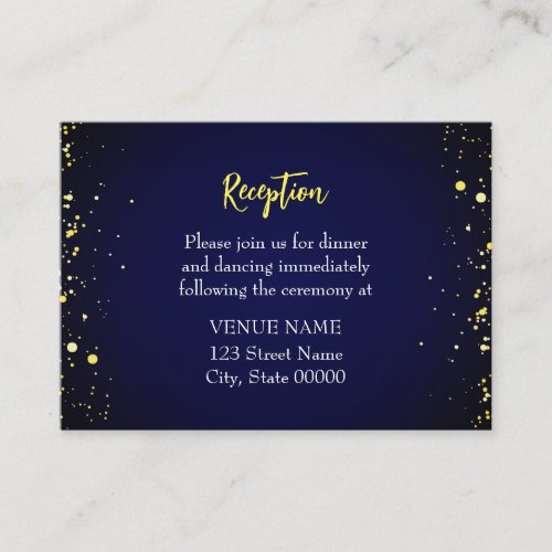 Magical Starry Night Wedding Reception Card