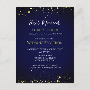 Magical Starry Night Wedding Reception Eloped Postcard