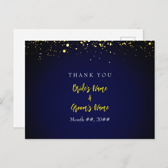 Magical Starry Night Wedding Thank You Card (Front/Back)