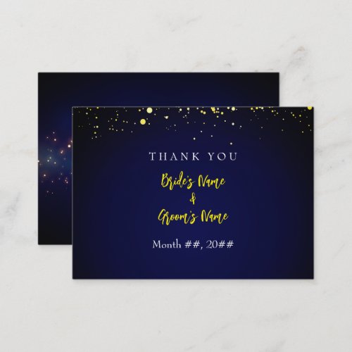 Magical Starry Night Wedding Thank You Card