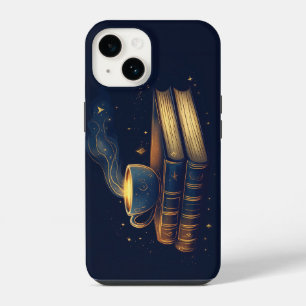 Magical Stars and Coffee with Books iPhone 14 Case