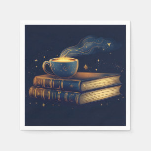 Magical Stars and Coffee with Books Napkins