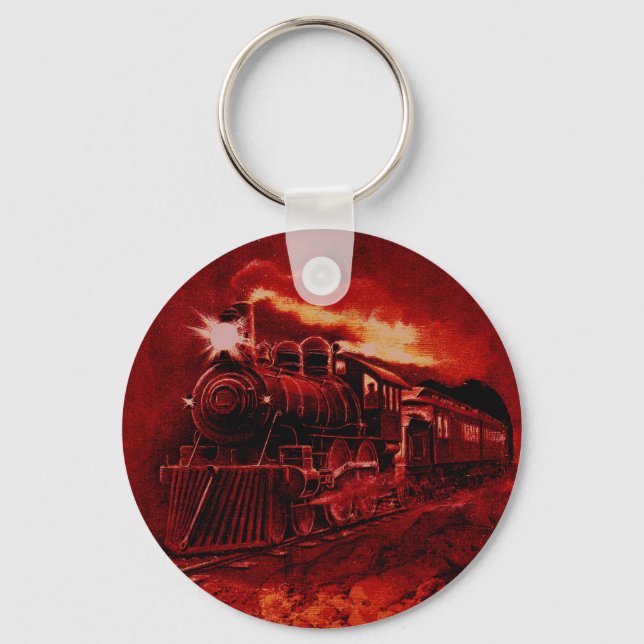 Magical Steam Engine Victorian Train Keychain (Front)