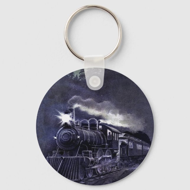 Magical Steam Engine Victorian Train Keychain (Front)