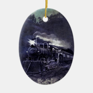 Magical Steam engine Victorian Train Ornamnent Ceramic Ornament