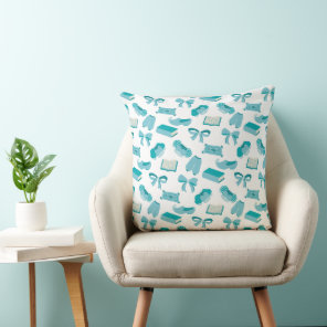 Magical Storybook Princess Teal Throw Pillow