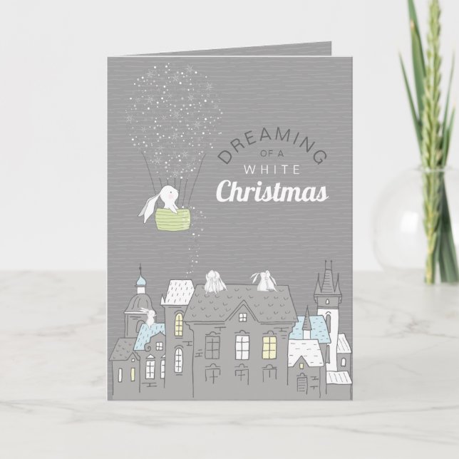 Magical Storybook White Christmas Holiday Card (Front)