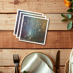 Magical String Lights Enchanted Forest Wedding Napkins