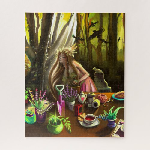 Magical Swamp Witch Fairy in the Woods Jigsaw Puzzle