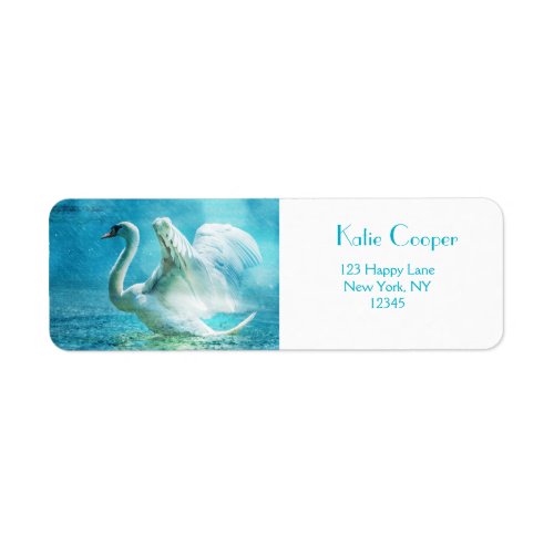 Magical Swan During a Summer Shower Label