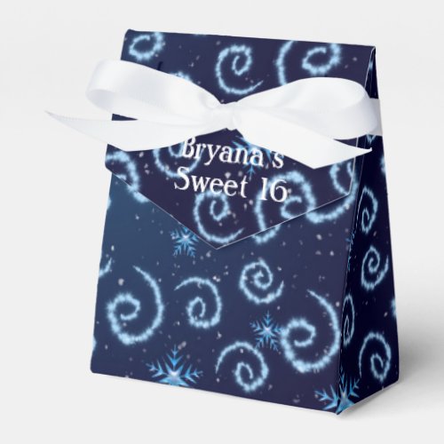 Magical Swirl Snowflakes Winter Party Favor Boxes