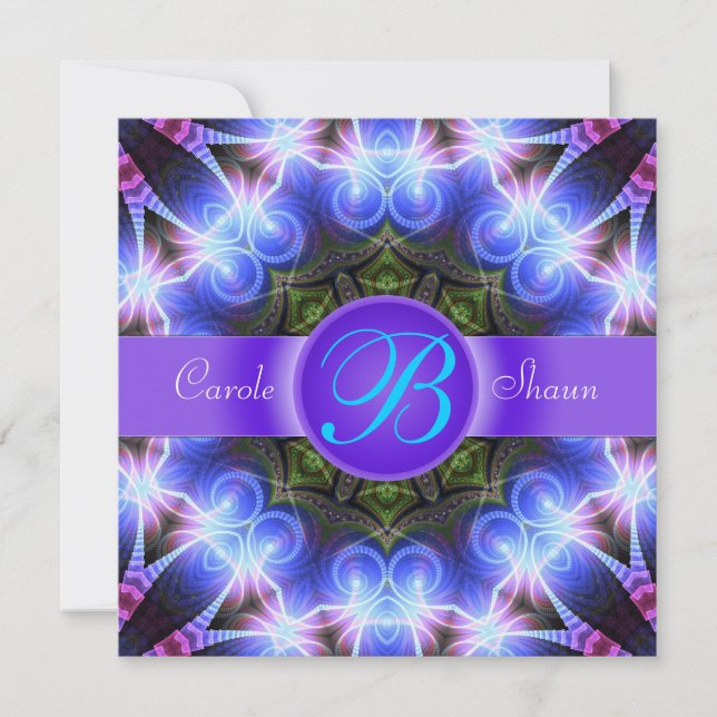 Magical Swirls Fractal Art Invitation (Front)