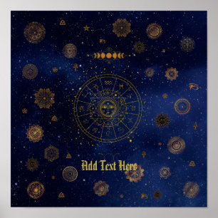 Magical Symbols of Protection Mandala Pagan Witch Poster