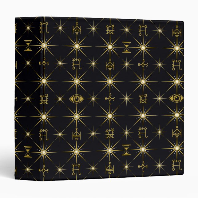 Magical Symbols Pattern 3 Ring Binder (Front/Spine)