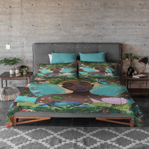 Magical Tale of an African American Black Fairy Duvet Cover