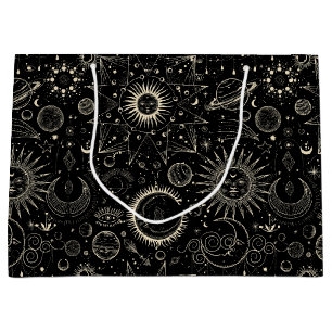Magical tarot astrology boho celestial pattern large gift bag