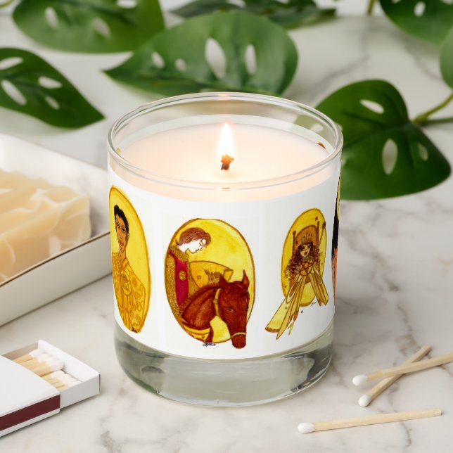 Magical Tarot Candle: Pentacles-Money, Prosperity Scented Candle (Lit)