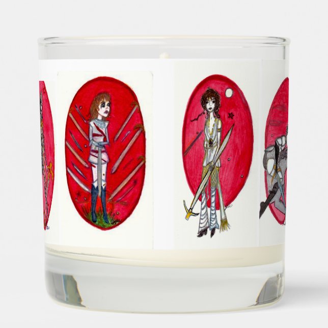 Magical Tarot Candle: Swords (Conquering, Action) Scented Candle (Left)