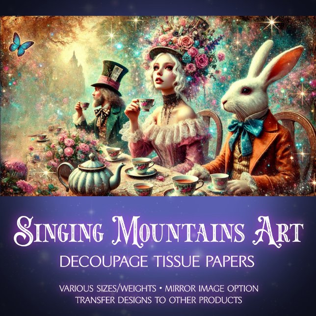 Magical Tea Party Mad Hatter and Alice Decoupage Tissue Paper (Creator Uploaded)