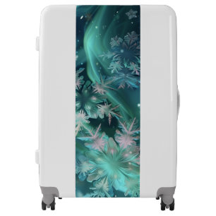 Magical Teal Snowflake & Northern Lights Luggage