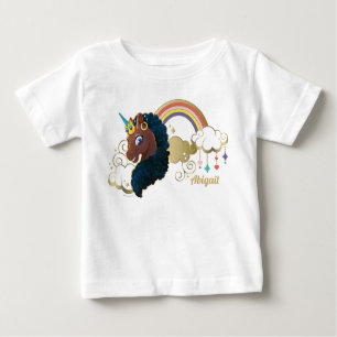 Magical the Unicorn Rainbow & Clouds Design Baby T-Shirt