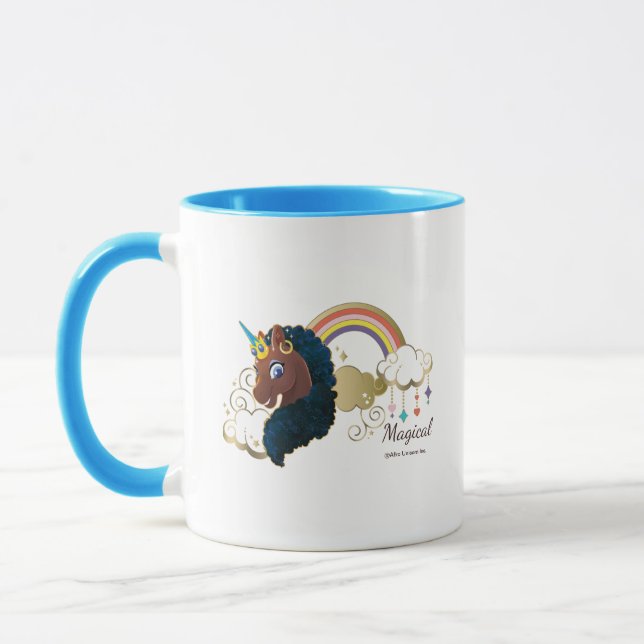 Magical the Unicorn Rainbow & Clouds Design Mug (Left)