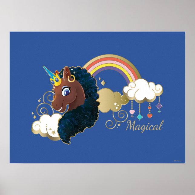Magical the Unicorn Rainbow & Clouds Design Poster (Front)