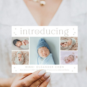 Magical Time Editable Color Birth Announcement