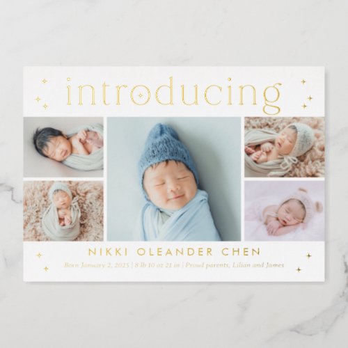 Magical Time Foil Baby Birth Announcement