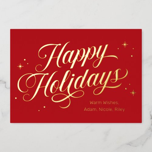 Magical Time Happy Holidays Foil Holiday Card