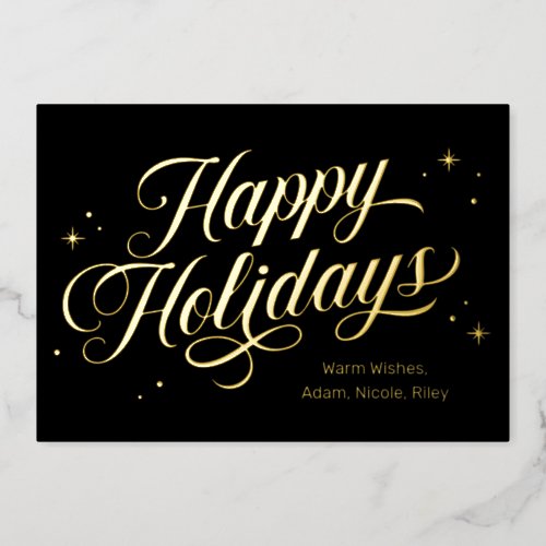 Magical Time Happy Holidays Foil Holiday Card