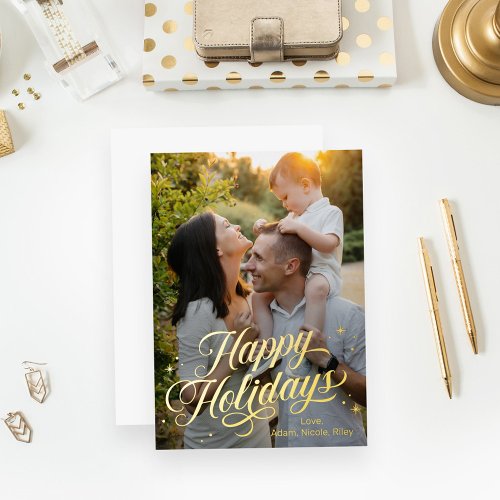Magical Time Happy Holidays Foil Holiday Card