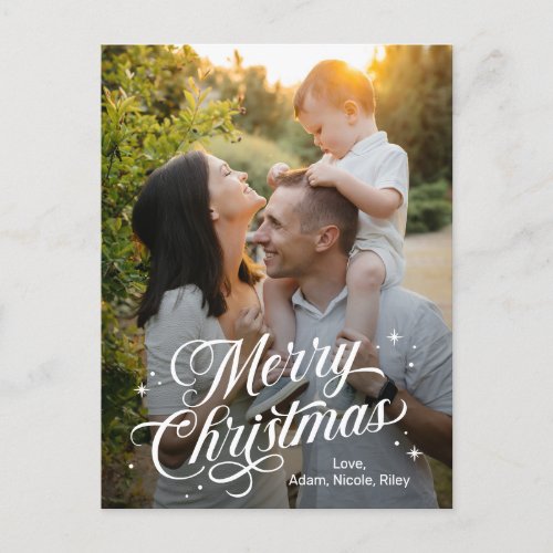 Magical Time Merry Christmas Editable Color Holiday Postcard