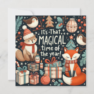 Magical time of the year - Christmas foxes Holiday Card
