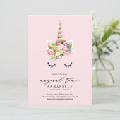 Magical Time Unicorn Birthday Invitation (Standing Front)