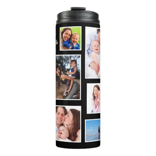 Magical Times Black Background Photo Collage Thermal Tumbler