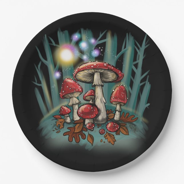 Magical Toadstools Paper Plates (Front)