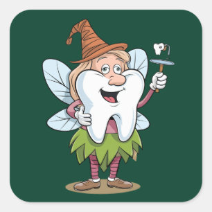 Magical Tooth Fairy Art Square Sticker