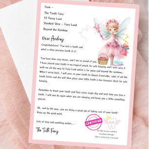 Magical Tooth Fairy Keepsake Letter For Kids Invitation